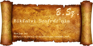 Bikfalvi Szofrónia névjegykártya